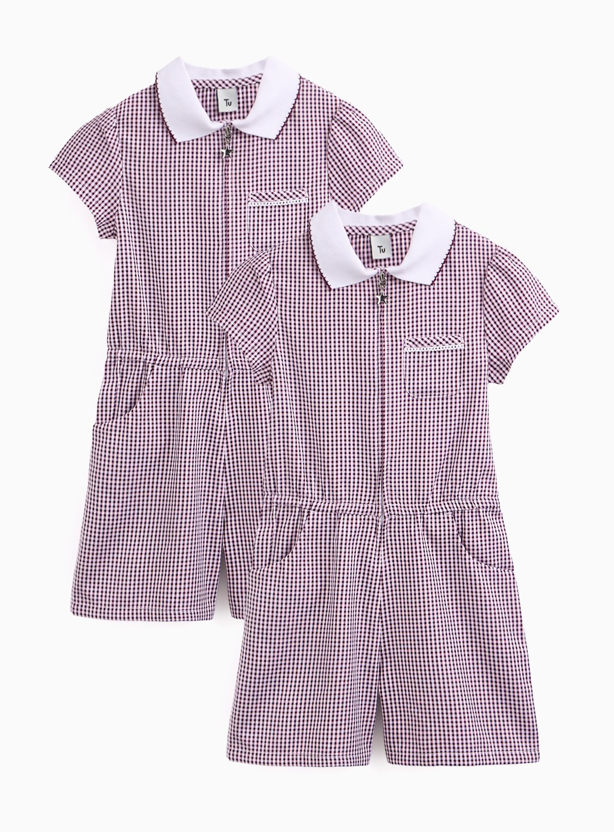 Purple Gingham Playsuits 2 Pack 4 years - Image 1 thumbnail